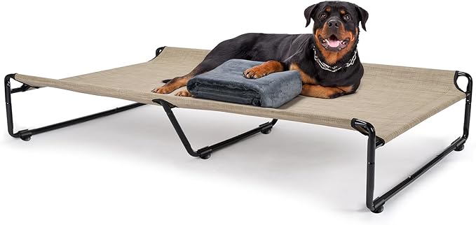 Veehoo Large Elevated Dog Bed with Flannel Dog Blanket CWC2201B
