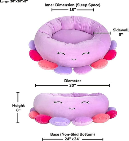 Squishmallows 24-Inch Beula Octopus Pet Bed
