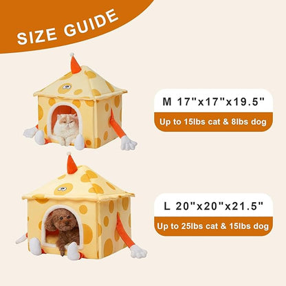 Jiupety Small Dog Bed Washable (20"x20"x21.5") Up 25lbs Cat 15lbs Dog,