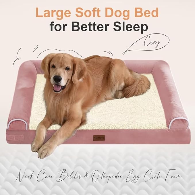 Large Dog Bed Orthopedic Washable: Beds Bolster XL Bed Big XLarge Dogs Memory Foam Sofa Couch Waterproof Removable Cover