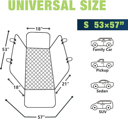 NESTROAD Dog Car Seat Cover for Back Seat Protection,600D Heavy SUVs(Black,53"×57")