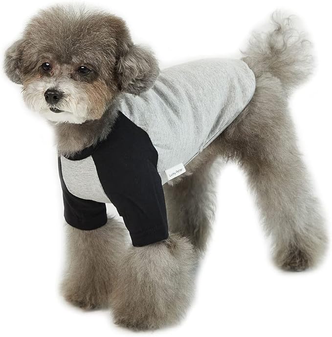 Dog Shirt for Small and Large Dogs Raglan Cotton T-Shirts Soft Breathable Dog Shirts pet Clothes Gray Series (Medium