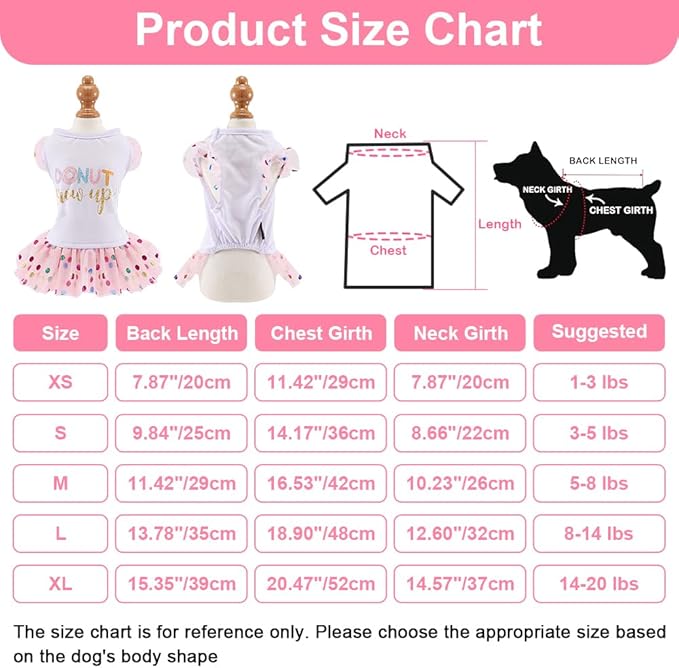 Yikeyo Dog Clothes Girl Dog Dress Small Dogs