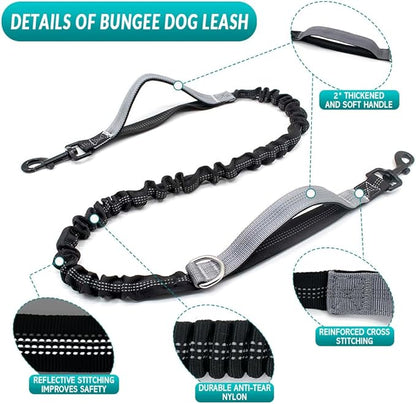 Hands Free Dog Leash with Dog Walking Fanny Pack for Large Medium Small Dogs