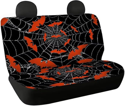 Red Bat Web Car Rear Seat Covers