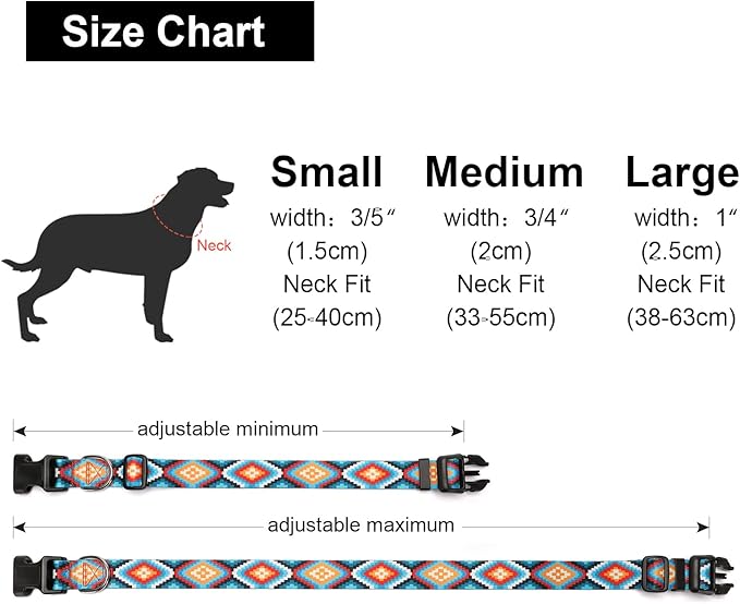 Adjustable Dog Collar with Patterns