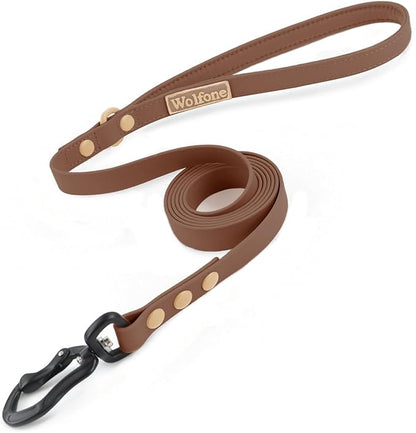 Waterproof Dog Leash Carabiner Leash for Dogs Soft 5ft*15mm*2.0mm Brown