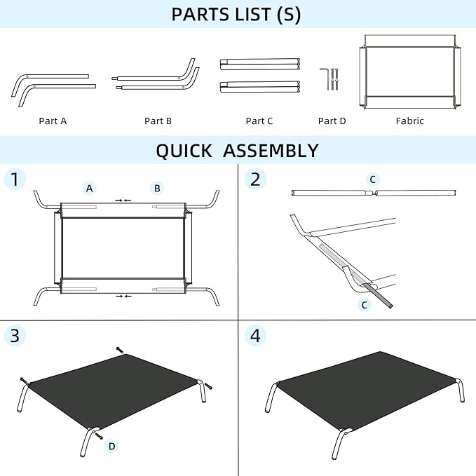 pettycare Elevated Outdoor Dog Bed 33''