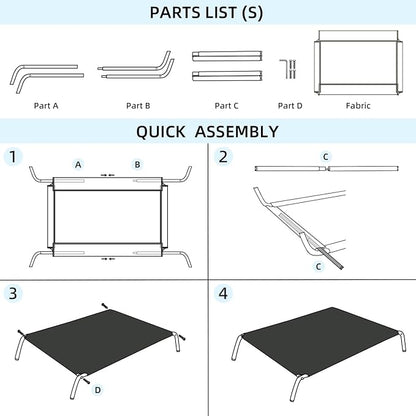 pettycare Elevated Outdoor Dog Bed 33''