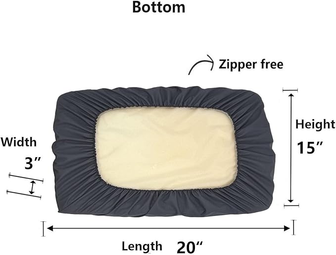 Elastic Waterproof Dog Bed Plastic Cover Bluish-Gray 20 15 Inch