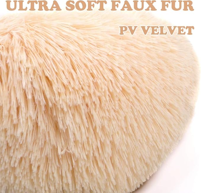 otoez Round Donut Dog Bed for Large Dogs (39.3", Oatmeal)