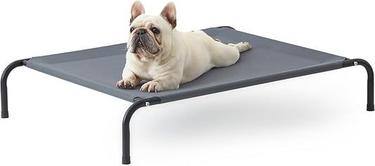 Love's cabin Elevated Cooling Dog Bed for Medium Dogs Beach,Grey,43 inches