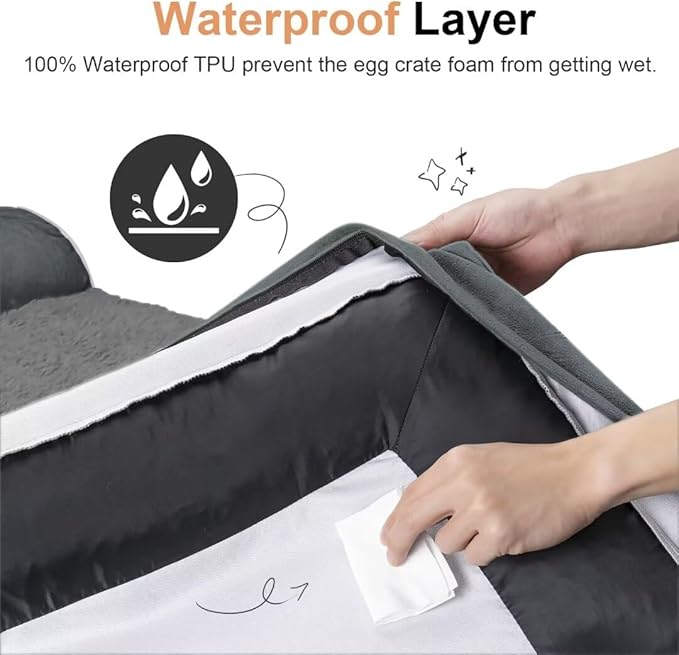 Large Dog Bed Orthopedic Washable: Jumbo Dog Bed Bolster Extra Large Dogs Egg Crate Foam Sofa Couch Waterproof Removable Cover