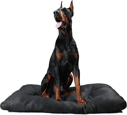 Indestructible Dog Beds Chew Proof Large Dogs Washable 42inch Crate 42"x28",Black