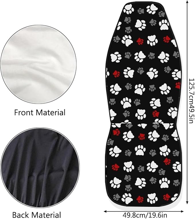 Dog Paw Print Car Seat Cover for Women Men