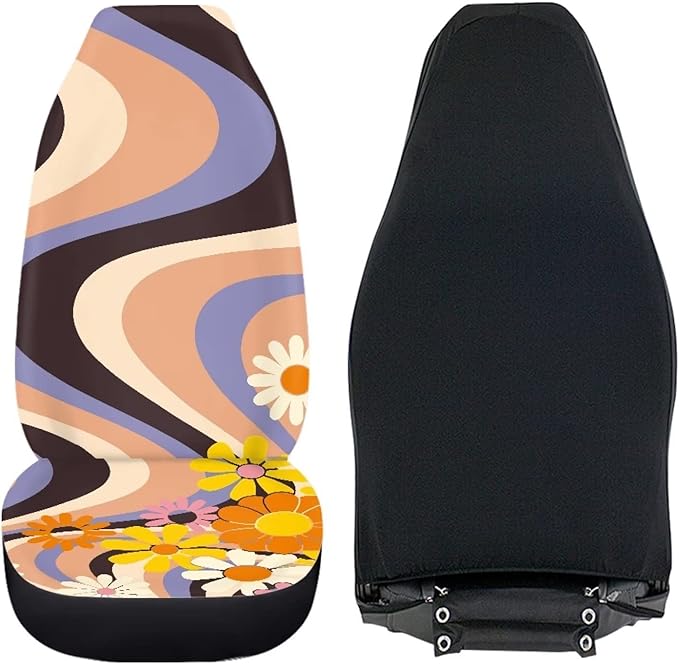 UNICEU 70s 80s Twirl Cute Daisy Flower Car 2 Packs