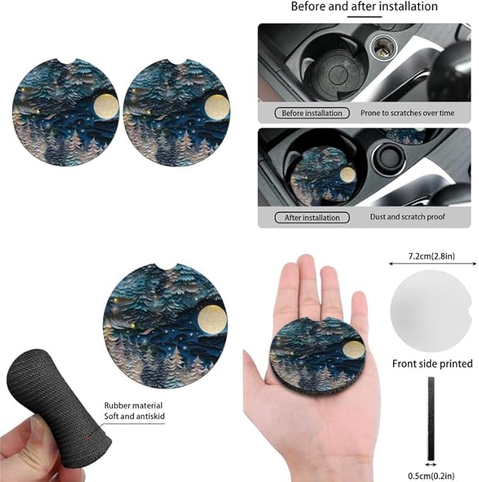 Moon Forest Paper Sculpture Car Seat Covers Full