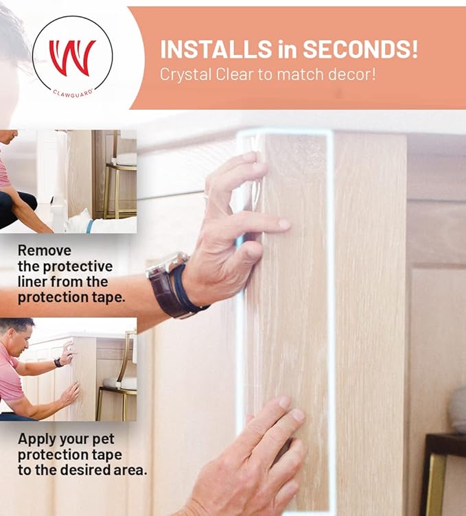 CLAWGUARD Protection Tape 20-Pack Surface Protectors from Dog and Cat Scratch