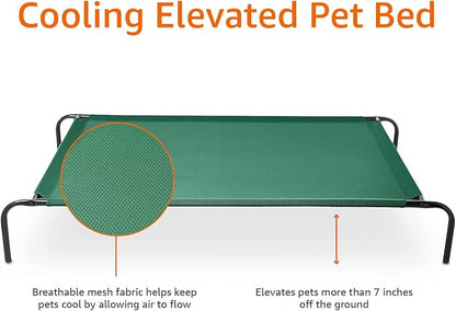Amazon Basics Cooling Elevated Dog Bed with Metal Frame 60 x 37 x 9 Inch,