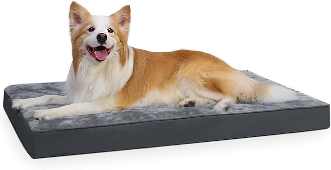 Orthopedic Dog Bed Waterproof Deluxe Plush Dog Beds with Removable Washable Cover Anti-Slip Bottom Pet Sleeping Mattress for Large 53 x 36 inch,