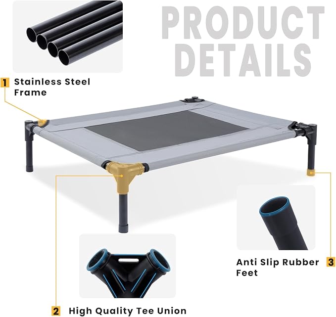 Elevated Dog Bed with Ice Pack 36'' Large