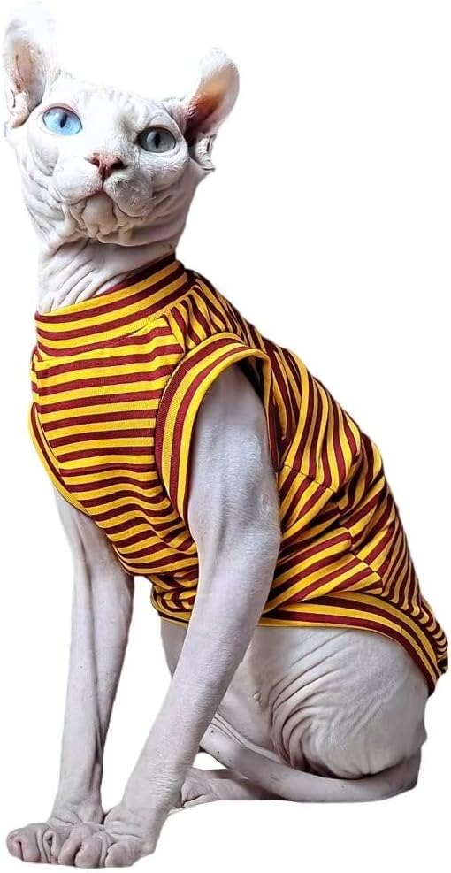 Hairless Cats Stripe Cotton T-Shirt Pet Clothes