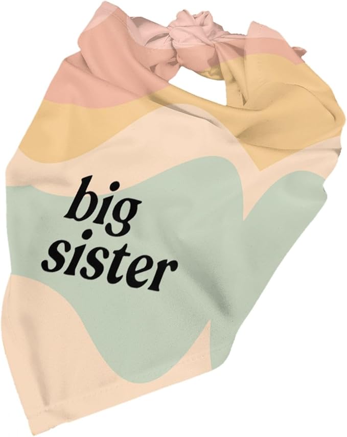 Big Sister Dog Bandana,Baby Announcement Dog Bandana,Gender Reveal,Pet Scarf, Pet Accessories for Photo Props Accessories (Yellow green)
