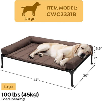 Veehoo Cooling Elevated Dog Bed + Waterproof Removable Pillow-Top Mat CWC2331B