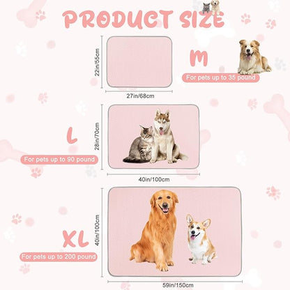 Summer Dog Cooling Mat Washable Ice Silk Self Cool Pad for Small Medium Large Dogs and Cats 27x22in)