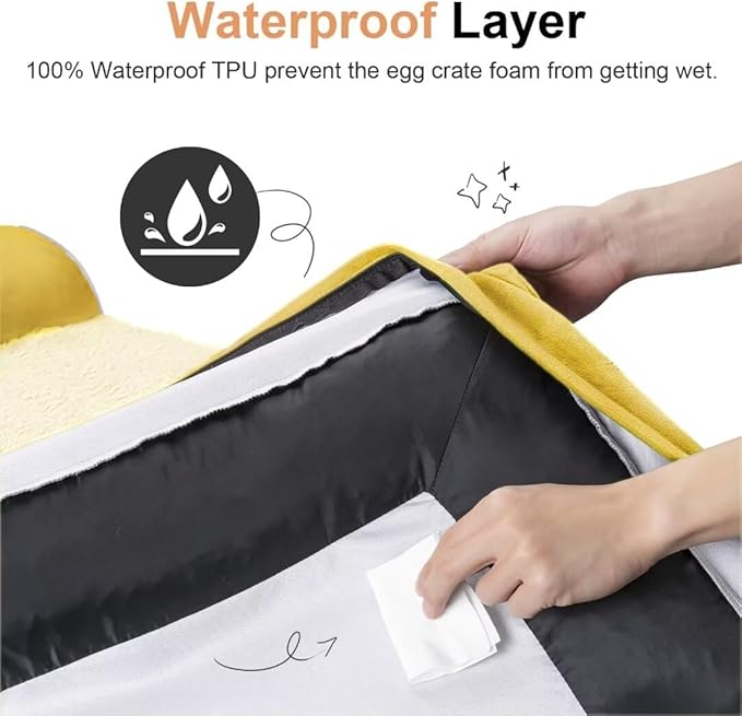 Large Dog Bed Orthopedic Washable: Jumbo Dog Bed Bolster Extra Large Dogs Egg Crate Foam Sofa Couch Waterproof Removable Cover