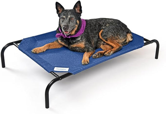 COOLAROO The Original Cooling Elevated Dog Bed 42"L x 25.5"W x 8"Th, Aquatic