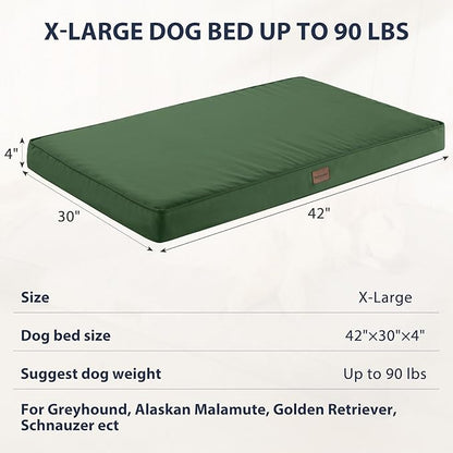 BFPETHOME Outdoor Dog Beds for Large Dogs (42 x 30in, Green)