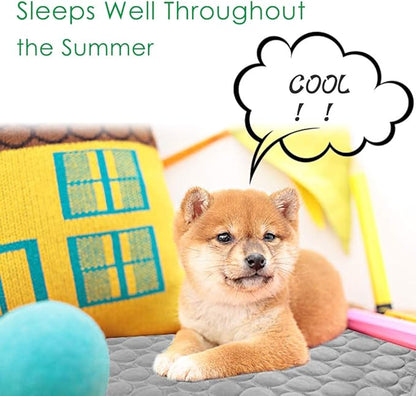 VeMee Cooling Mat Pad for Dogs Cats Ice Silk Mat Cooling Blanket Cushion for Kennel/Sofa/Bed/Floor/Car Seats Cooling (XL:40 x 28 inches