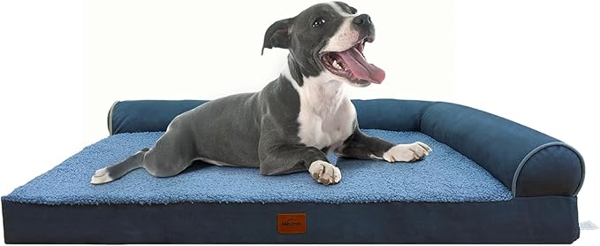 Orthopedic Dog Bed for Large Dogs Removable Bolsters & Washable Cover 35 lbs