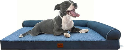 Orthopedic Dog Bed for Large Dogs Removable Bolsters & Washable Cover 35 lbs