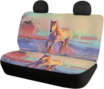 Horse Vehicle Seat Covers Set Front Back Seat 4 Travel
