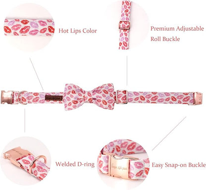 Unqiue Style Paws Valentine's Lips Dog Collar
