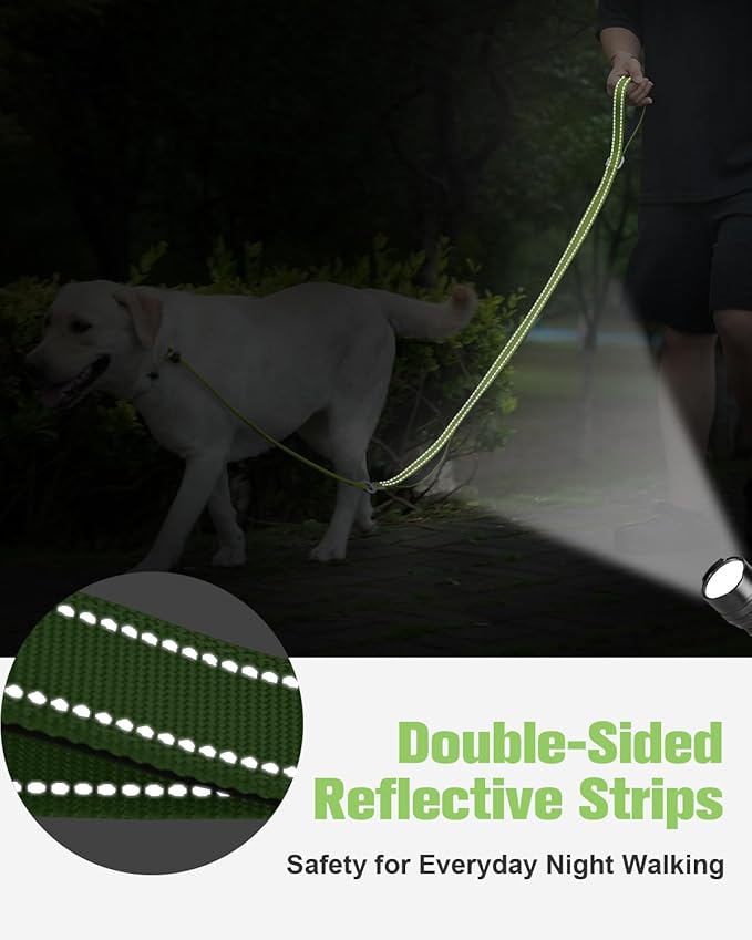 Aiyuda Tangle-Free Slip Lead for Dogs with Padded Traffic Handle 6ft Dog 40 LBS,