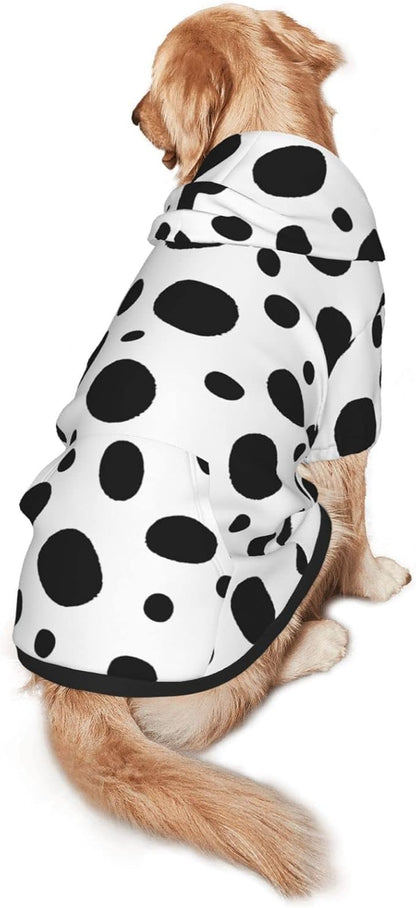 Cute Dalmatian Print Dog Hoodies，Dog Clothes with Pocket