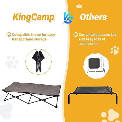 KingCamp Elevated Dog Bed with Separate Washable Sleeping Mat Raised Large