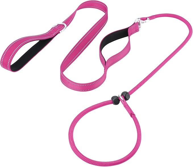 Aiyuda Tangle-Free Slip Lead for Dogs with Padded Traffic Handle 6ft Dog 40 LBS,
