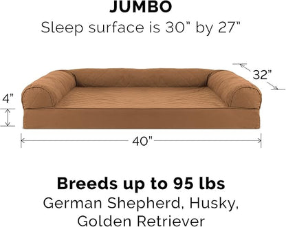 Furhaven Memory Foam Dog Bed for Large Dogs w/ Removable Bolsters & Washable Cover 95 lbs