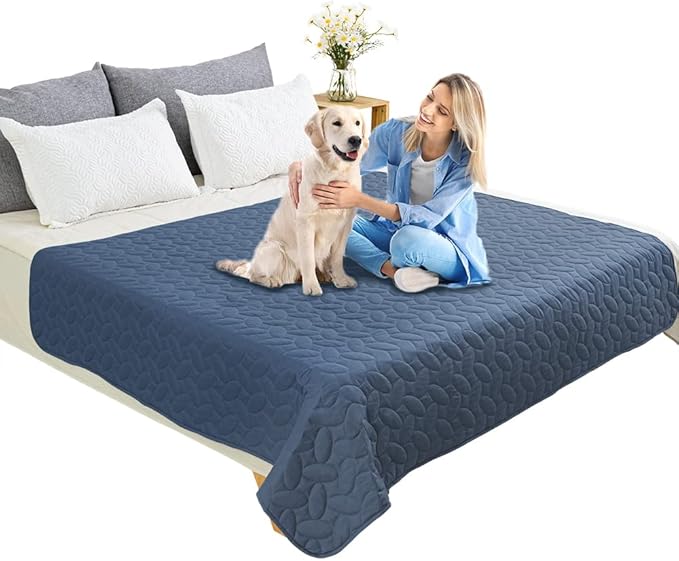 Ameritex Pet Bed Cover Dog Bed Blanket for Sofa and Furniture Waterproof New Pattern Design (52x82 Inch, Navyblue)