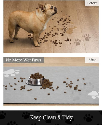 Pet Feeding Mat-Absorbent Dog Mat for Food and