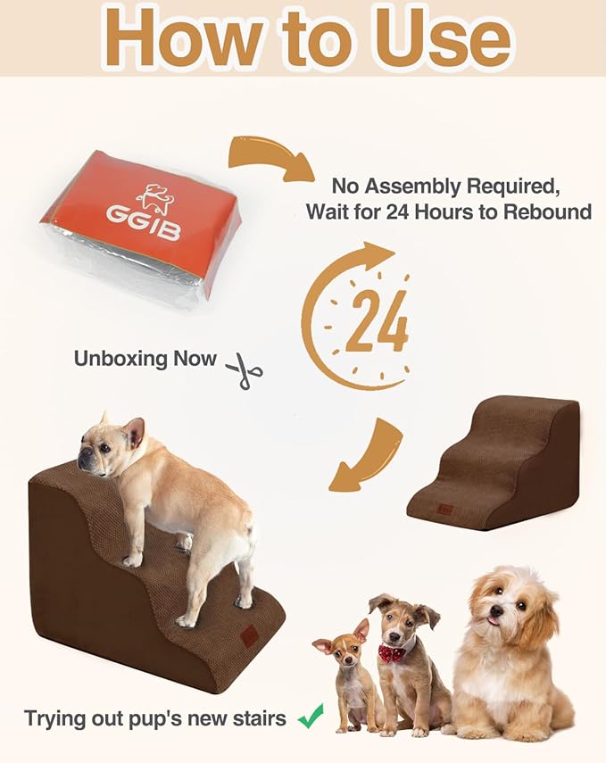 Dog Stairs for Small Dogs 4 Steps