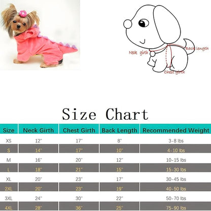 NACOCO Dog Dinosaur Design Costume Pink Pet Clothes for Medium & Large Dog (Pink, S)