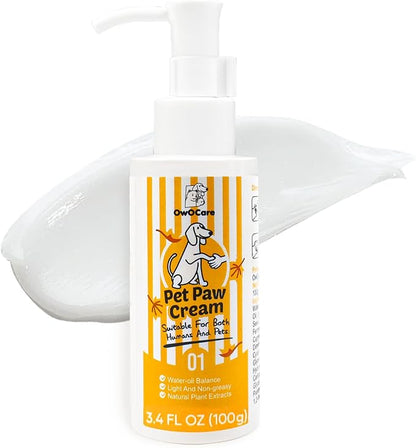 Dog Paw Pad Balm, All-Natural Cat and Dog Paw Cream and Lotion, Protects, Heals, Moisturizes & Soothes Dry Cracked Paws and Nose, Dog Paw Protector Lick Safe, 3.4 Oz