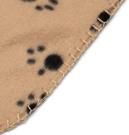 iplusmile Microfiber Pet Bath Towel Dog Towel Super Absorbent Dog Drying Towel Double- Sided Fleece Blankets for Dogs (Beige Background with Black Paws)