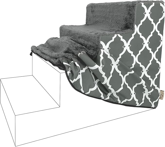 Best Pet Supplies Foam Pet Steps Cover for Small Dogs and Cats 4-Step (H: 18") (Cover
