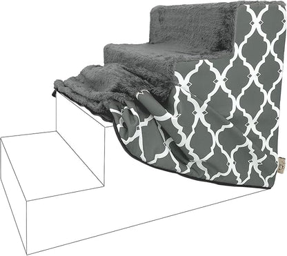 Best Pet Supplies Foam Pet Steps Cover for Small Dogs and Cats 4-Step (H: 18") (Cover